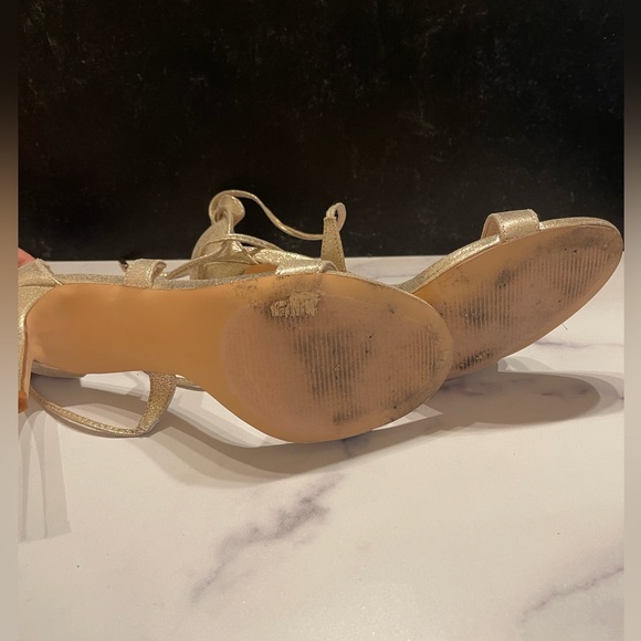 Aimee Champagne Metallic Lace-Up Heels - Picture 4 of 4